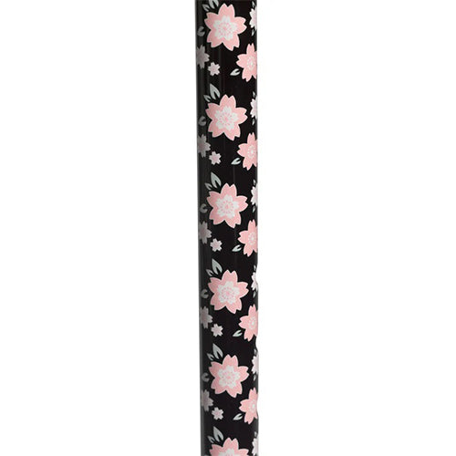 Foam Grip quad Walking Cane, Pink Floral