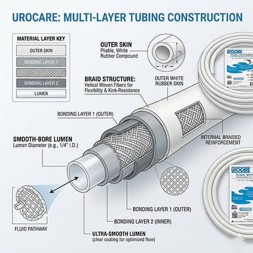 Medical White Rubber Drainage Tubing