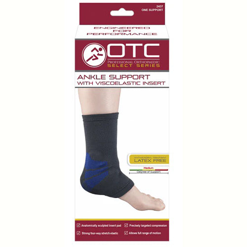 Airway Surgical OTC Ankle Support With Compression Gel Insert Charcoal