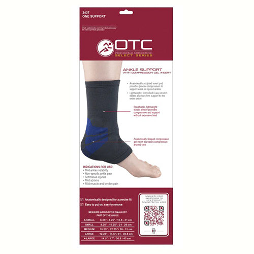 Airway Surgical OTC Ankle Support With Compression Gel Insert Charcoal