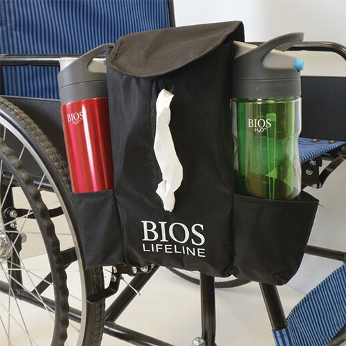BIOS Living Wheelchair Tissue Holder with Two Storage Pouches