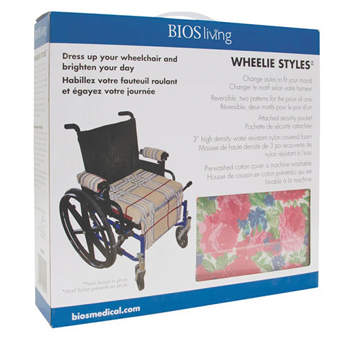 BIOS Living Wheelie Styles Reversible Wheelchair Cushion with 3-Inch High-Density Foam