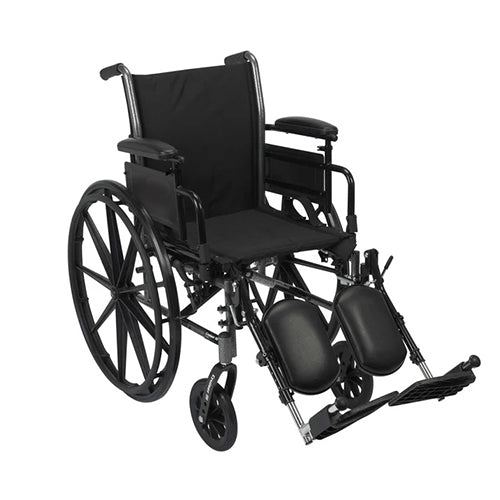 Drive Medical Cruiser III Lightweight Wheelchair – Adjustable Height Desk Arms, Elevating Leg Rests, 16" Seat