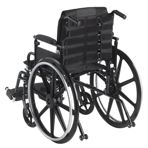 Drive Medical Adjustable Tension Wheelchair Back Cushion with Lumbar Support – Fits 16"–21" Wheelchairs