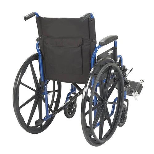 Drive Medical Blue Streak Wheelchair – Flip Back Desk Arms, Elevating Leg Rests, 20" Seat