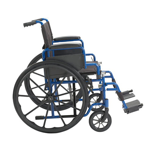 Drive Medical Blue Streak Wheelchair – Flip Back Desk Arms, Swing Away Footrests, 16" Seat