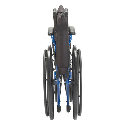 Drive Medical Blue Streak Wheelchair – Flip Back Desk Arms, Swing Away Footrests, 16" Seat