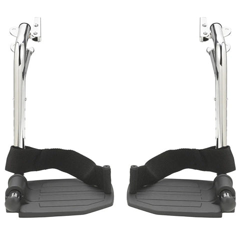 Drive Medical Chrome Swing Away Footrests with Aluminum Footplates – 1 Pair