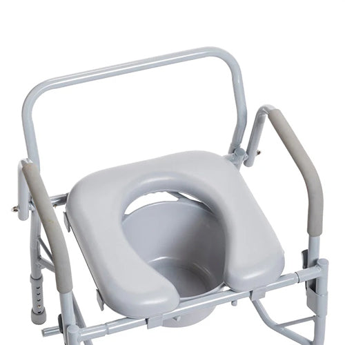 Padded Drop-Arm Commode
