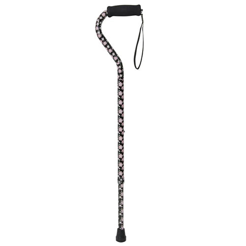 Foam Grip quad Walking Cane, Pink Floral