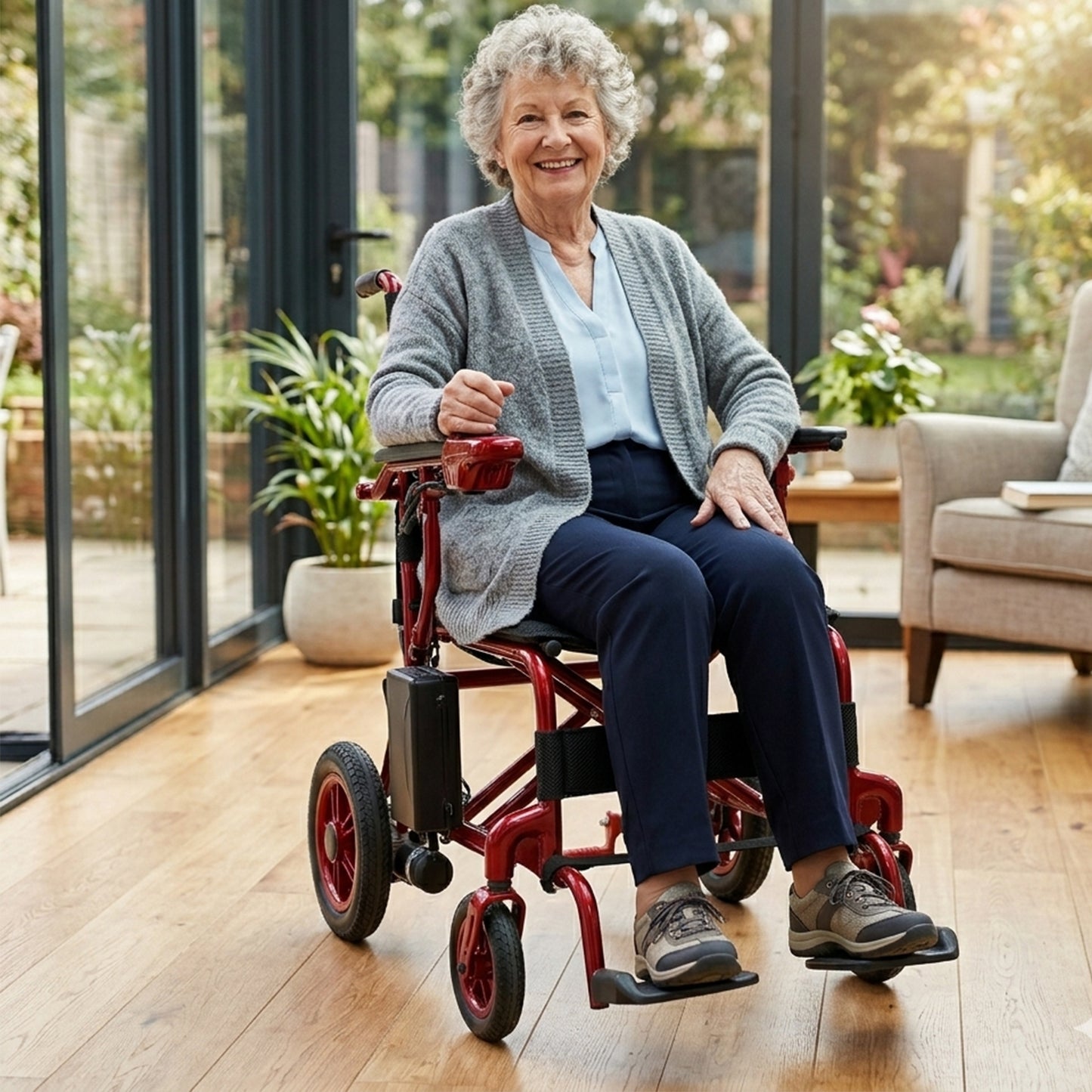 foldable electric wheelchair with lithium battery