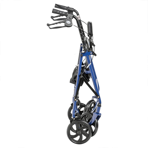 Four Wheel Walker Rollator with Fold-Up Back Support – Drive Medical, 7.5" Wheels