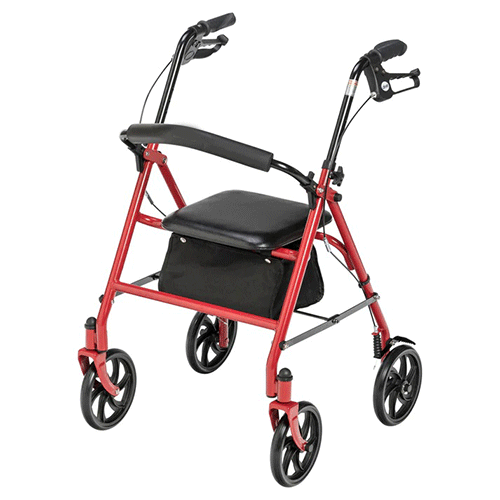 Four Wheel Walker Rollator with Fold Up Back Support, 7.5" Wheels