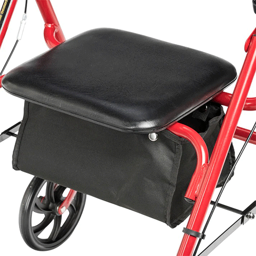 Four Wheel Walker Rollator with Fold-Up Back Support – Drive Medical, 7.5" Wheels