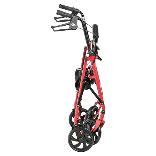 Four Wheel Walker Rollator with Fold-Up Back Support – Drive Medical, 7.5" Wheels