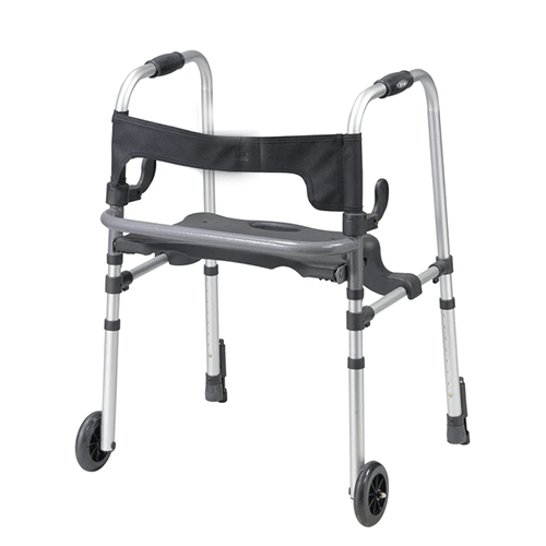 Lightweight Walker Rollator – Clever Lite LS, 11 lb, Push-Down Brakes, Flip-Up Seat