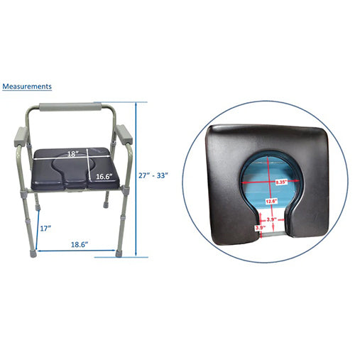 Padded Folding Commode Chair