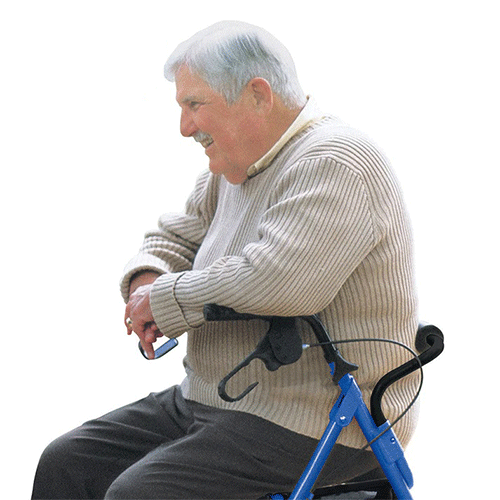 Portable Walker Rollator with Seat & Backrest – 8" Wheels, 300 lb, Blue