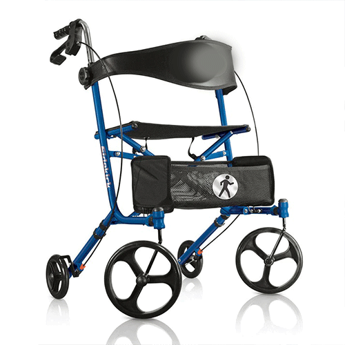 Side Folding Walker Rollator with Seat Sidekick, 250 lb, Blueberry