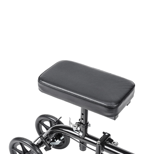 Steerable Folding Knee Walker – 350 lb, 8" Wheels, Push-Button Parking Brake