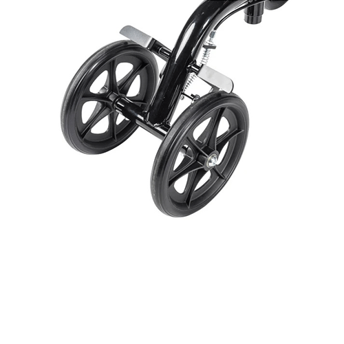 Steerable Folding Knee Walker – 350 lb, 8" Wheels, Push-Button Parking Brake