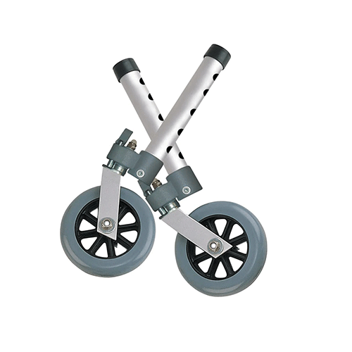 Lock Walker Wheels 5"  350 lb, Lock Fixed, Includes Glide Caps