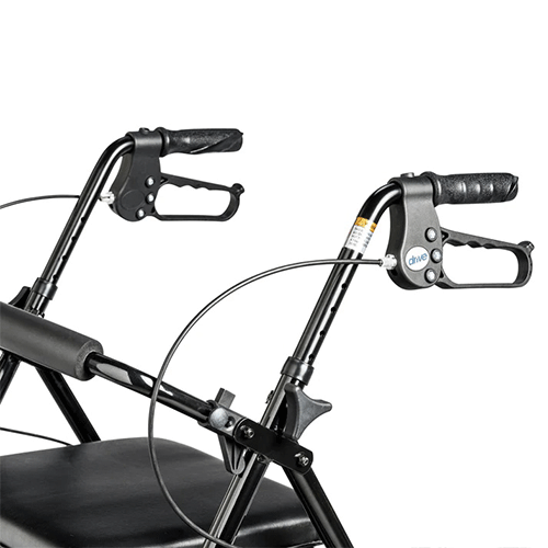 Walker Rollator with 6" Wheels & Fold-Up Back Support – 300 lb, 13 lb, Black