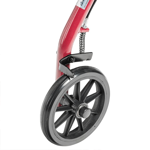Walker Rollator with 6 Wheels & Fold-Up Back Support – 300 lb, 13 lb, Red